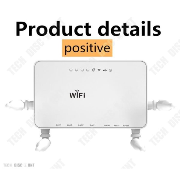 TD® Langaton WIFI-reititin - Valkoinen Suuri taajuuskapasiteetti - 4 antennia - 600 MHz - RAM DDR2 - korkean nopeuden flash SPI