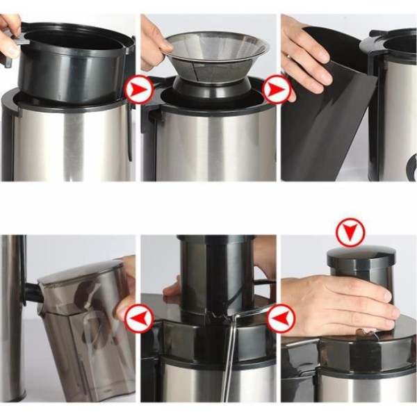 TD® Rostfritt stål Hushållsjuicer Juice Extractor Separation