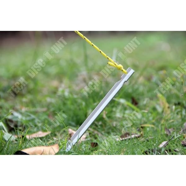 TD® Sæt af 4 stk 18 cm Teltspidser - Tykke teltnagler i campingtilbehør af justerbart aluminium Hvide