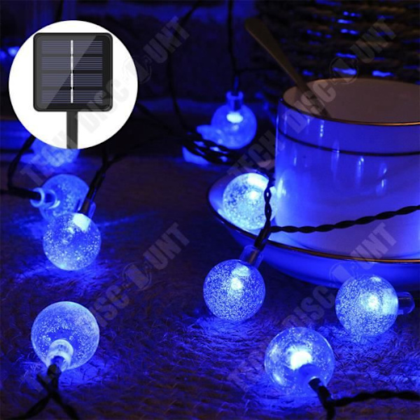 Solarljuskedja - Tech Discount® - 30 LED - Bubbelkulor - Varmvit - IP68 Beige