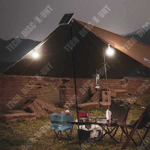 TD® Lille solenergisystem til camping udendørs med mobil strømforsyning til Bluetooth-belysning