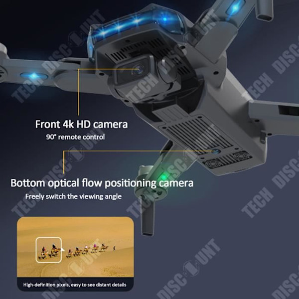 TD® Nelivedettävä JJRC X21 älykäs taitettava drone esteiden kiertämiseen 4K ilmakuvaukseen optinen virtaus G