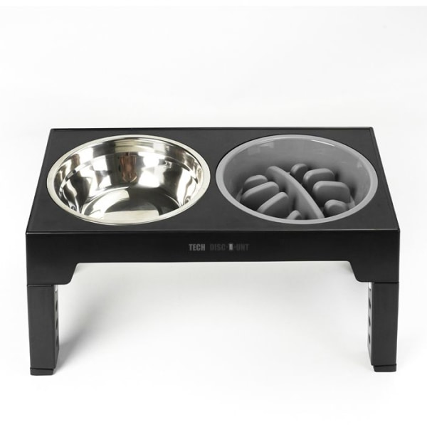 Dyrfoder - TD® - 44x27.9x29cm - Rustfrit stål - Justerbar - 1100ml Svart