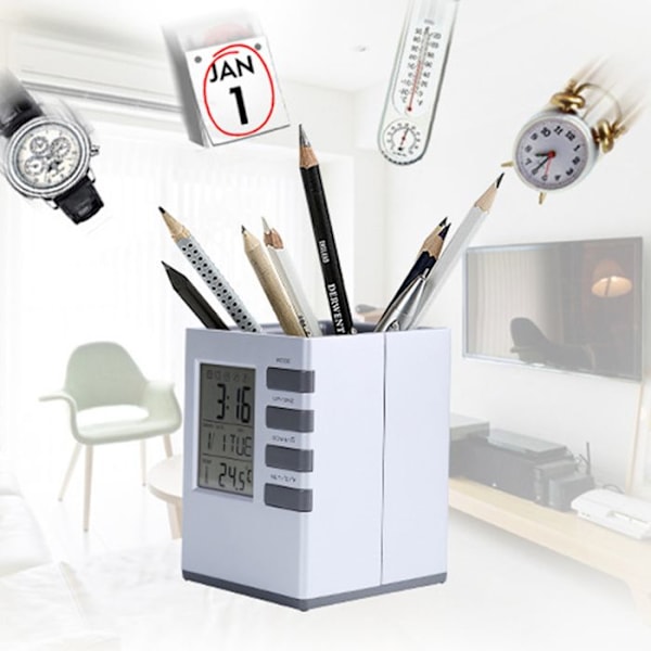 Porte-stylo TD® Perpetual Calendar Elektronisk Porte-stylo Kontor Studerende Skrivebord Ur