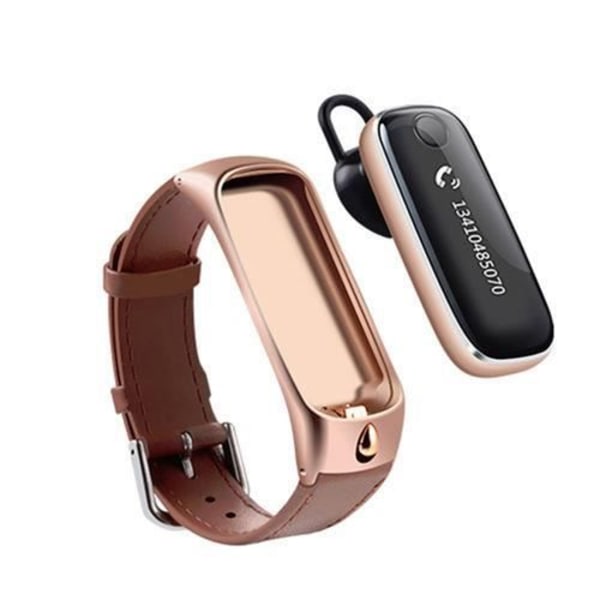 GOLD M6 mini Bluetooth-hörlurar Smart Watch Armband Sport Smart Band-armband Sovmonitor Fitness Tracker för IOS
