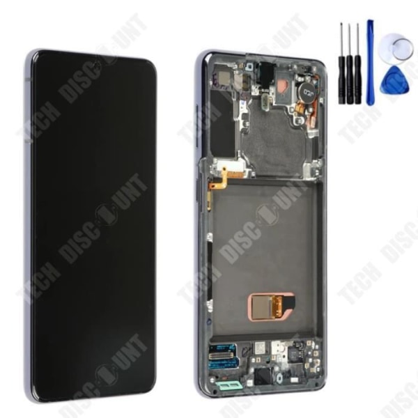 TD® Lämplig för Samsung S21 intern och extern skärm integrerad mobiltelefonskärm G990 LCD-skärm med ram pekskärm l