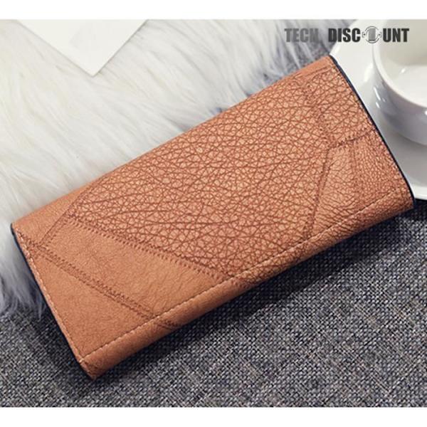 TD® Damer Daglig Brug Clutch Kvalitets Håndtaske Mode Pung Brun Dobbelt Farve