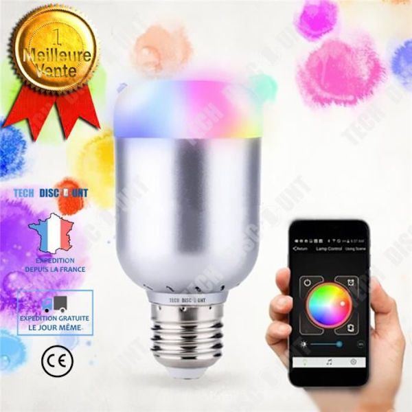 TD® Ampoule LED tilsluttet E27 bluetooth fjernbetjening intelligent fjernstyring telefon lampe varmt hvid lys belysning