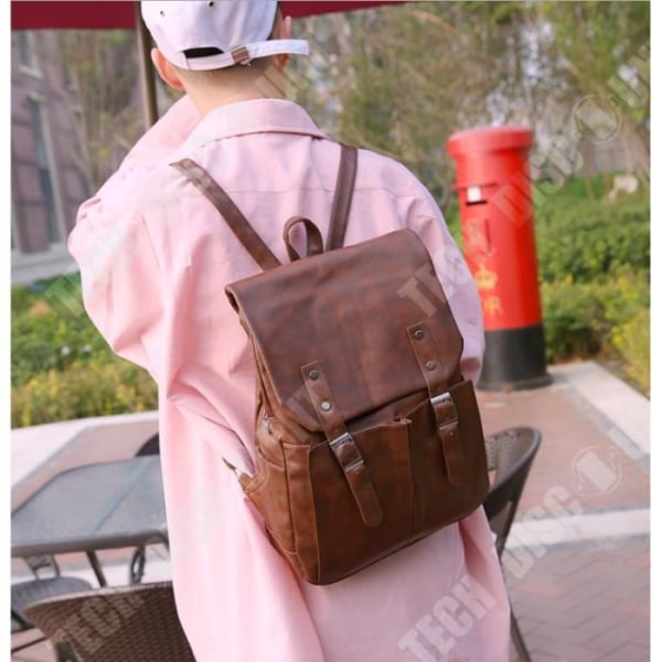 Reppu - TD® - Vintagetyyli - PU-nahkaa ja polyesteria - Ruskea - Unisex kastanj