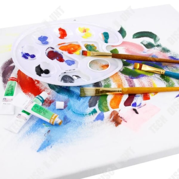 TD® färgpalett för barn Trä Akvarell Gouache Akryl Vuxen Miniatyr Handgjord Oval Vit Plast 6 Celler
