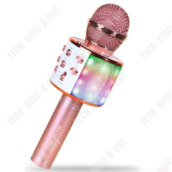 TD® Trådløs Karaoke Mikrofon, Bluetooth Bærbar Karaoke Mikrofon med LED Lys til Feste Synge Gaveidé til Børn