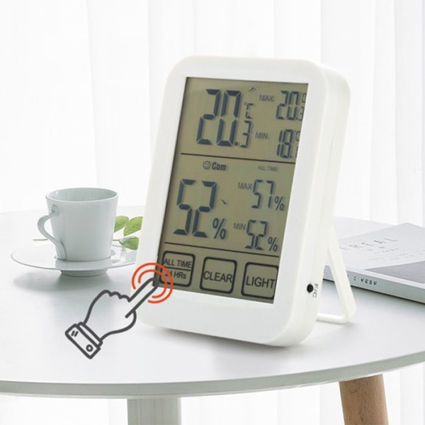 vejrmonitor TD® 122*91*28mm - Digitalt LCD-display - Temperatur- og fugtighedskontrol