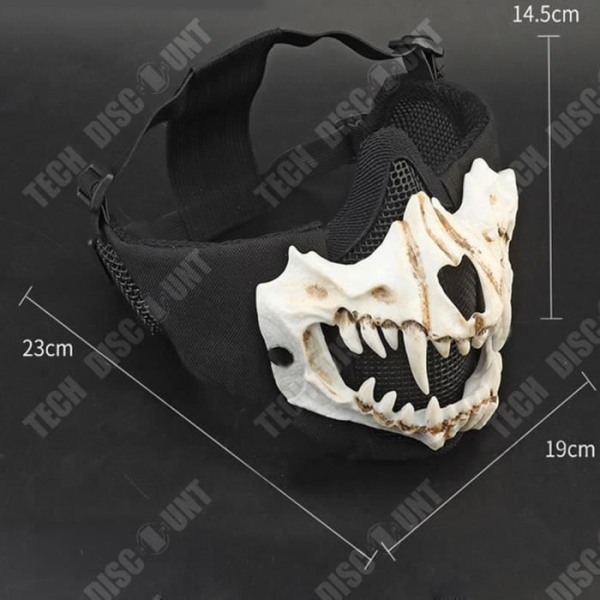 TD® Masque Fang, høreværn, udendørs ridetøjsdragt, skelet, sjovt udstyrsæt til Halloween