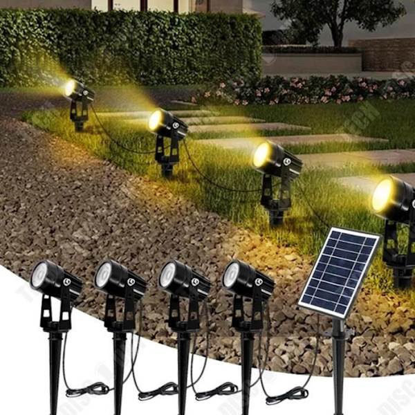 TD® Solcelle LED plæneprojektor foldbar stikkontakt græs havebelysning udendørs glid et glide fire lys chau