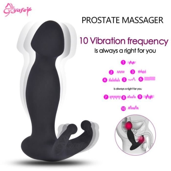 Massageapparat, 10 hastigheter vibrerande analsexleksaker Prostata Massager Butt Plug Dildo Vibrator - Svart Typ
