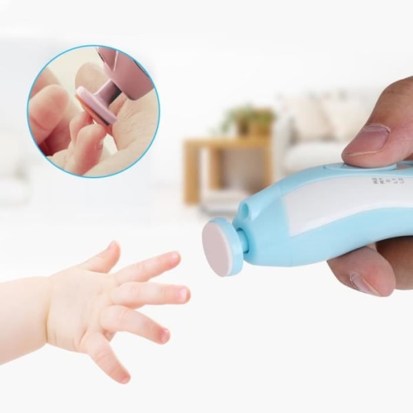 Baby Silent Anti-Meat Elektrisk nagelklippare Elektrisk nagelpoleringsenhet (blå)---RAC