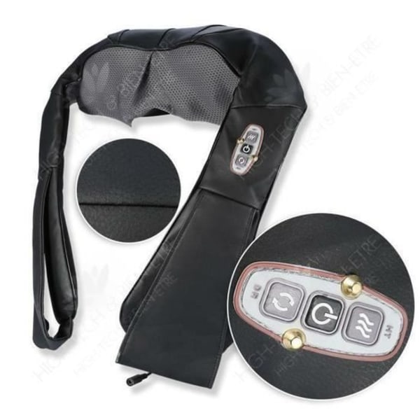 HTBE® 3D Shiatsu Hierontatyyny ja niska-hierontalaite, 3D pyörivä Shiatsu-hierontarulla, kannettava aikuisten hierontalaite