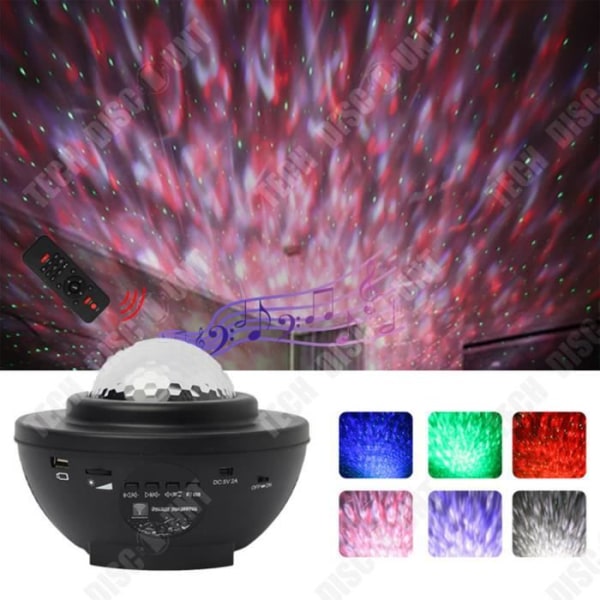 TD® LED musikstjärna projektionsljus USB bluetooth fjärrkontroll laserljus stjärnklart projektion flamma vattenmönster ljus