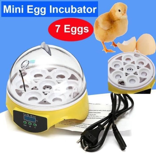 Automatisk digital inkubator kläckningsmaskin 7 ägg höna P14938