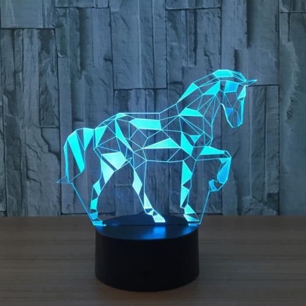3D Lamppu - Cham - M0CA56 - 7 Väriä - Kosketus - Sisätila - Lapsi blå, röd, grön, rosa, cyan, gul, vit