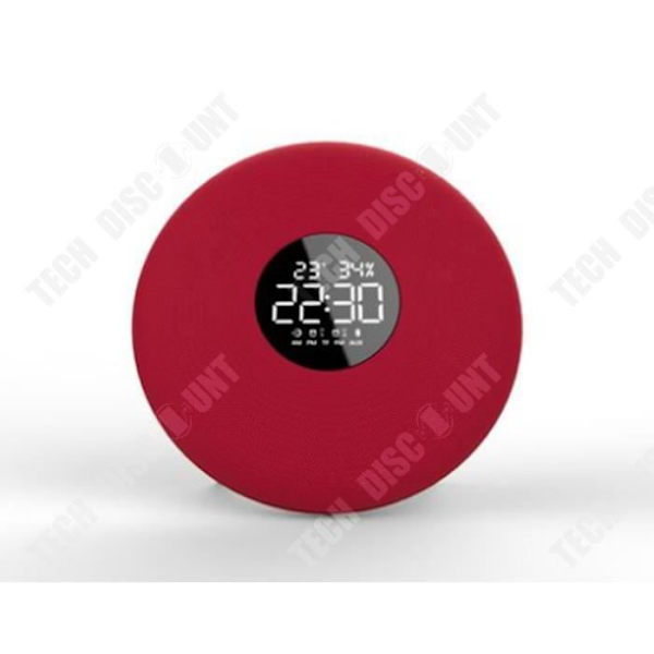 TD® Dubbelhögtalare HIFI Bluetooth Musikspegel med fjärrkontroll Bluetooth Väckarklocka Högtalare Röd Färg