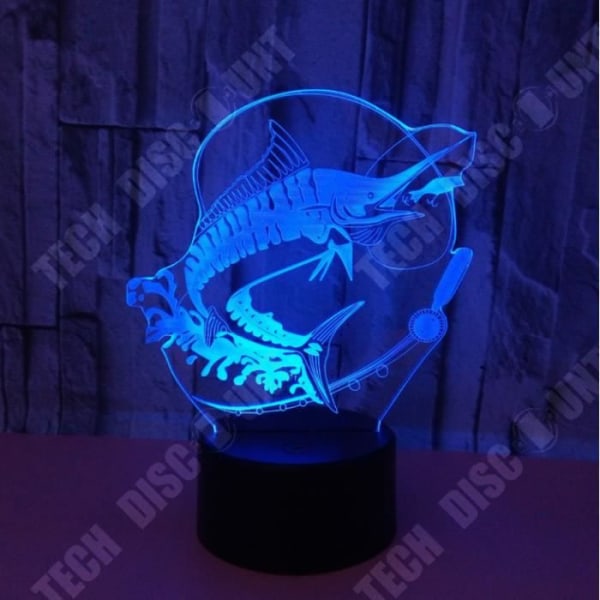 TD® Dekorativ USB-fisk 7 färger Fjärrkontroll Optisk illusion Nattljus 3D-visualisering Bordsbordslampor 3D-glöd LED-lampa 61