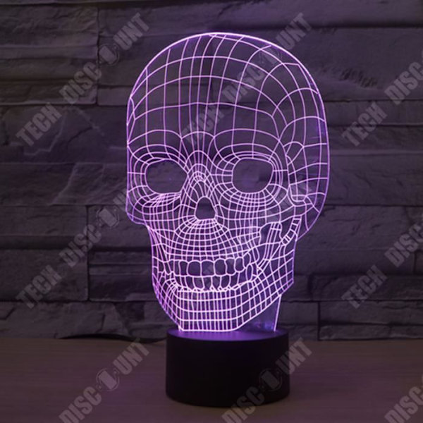 TD® Lampe Bulbing Tête de Mort 3D Nattelygte Dekorativ lampe i form af et kranie.