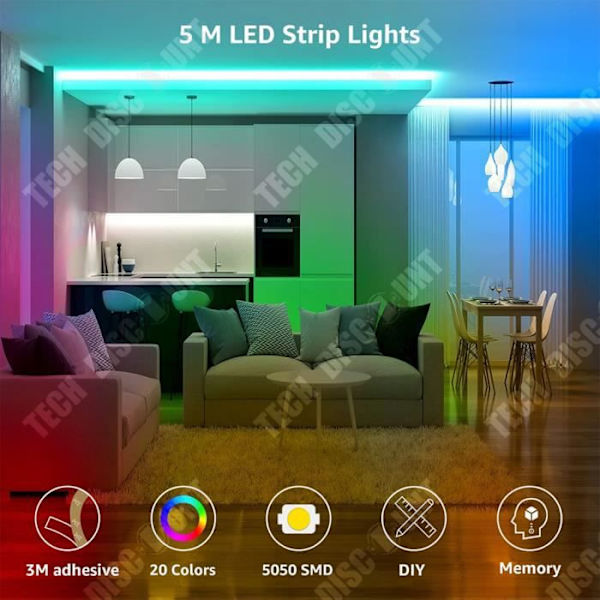 Joustava LED-valonauha - TD® - 5m - Vedelle kestävä - Sisustus ja ulkokäyttöön