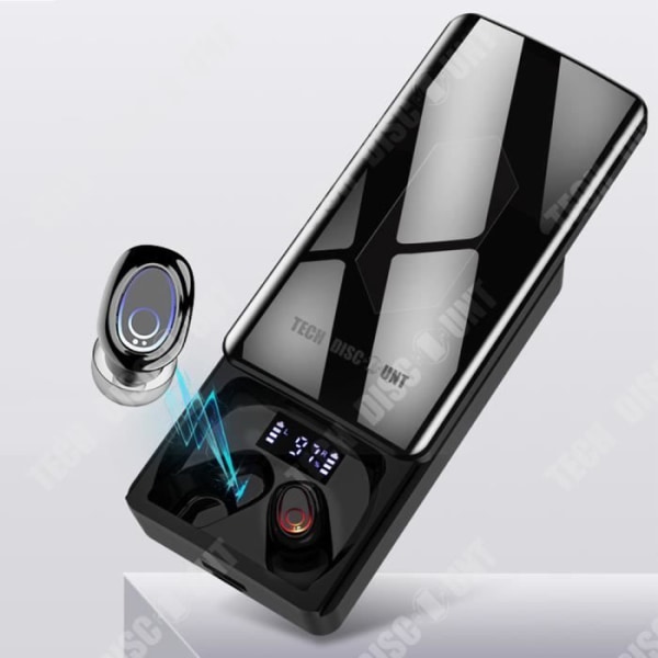 TD® Bluetooth-in-ear høretelefoner Bluetooth 5.0 med LED-digitalskærm, svedresistent, mobil strømforsyning
