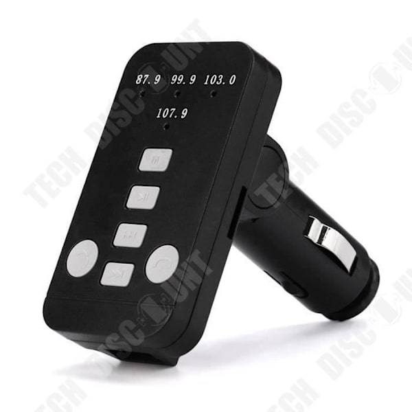 TD® FM Transmitter til Bil - Bluetooth Bil Kit MP3 Læser Trådløs Radio USB Oplader-53- iPhone 7 Samsung S7