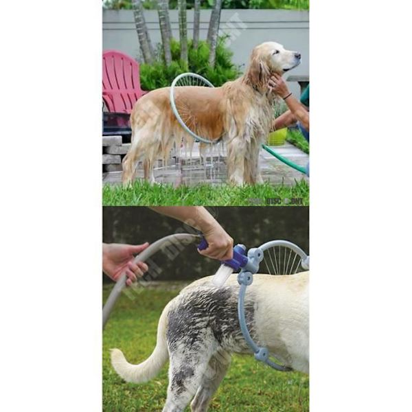 TD® Dog Wash Hoop Justerbar tryckpistol Tvåldispenser Anslutning Slang Rengöringsbricka Hopfällbar Flexibel