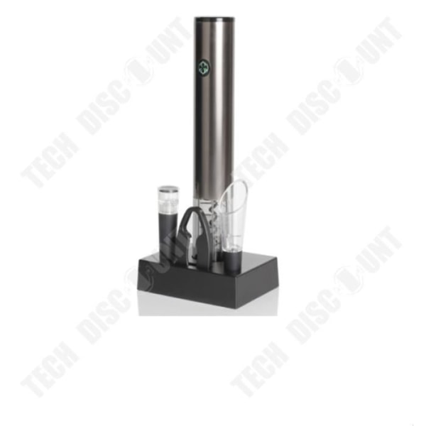 TD® Elektrisk flasköppnare, laddningsbas, USB One Touch, automatisk induktion, presentset i fyra delar