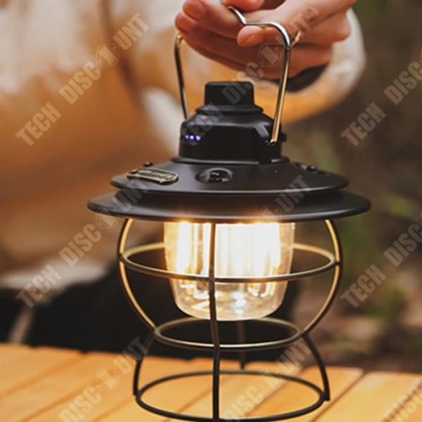 TD® Ny campinglampa lägerlampa utomhus multifunktionell campingtältlampa retro bärbar hästlampa