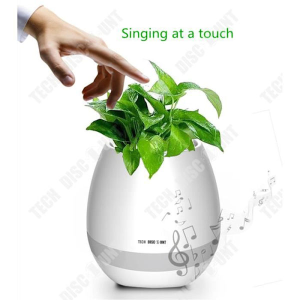 TD® Blomkruka inomhus utomhus vit musikalisk bluetooth-ljushögtalare nattlampa trådlös magisk smart multifunktion