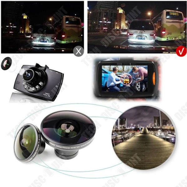 TD® Videokamera Backupkamera HD Bil Wifi Dashboard Inspelningsslinga Infraröd Night Vision Rörelsedetektering