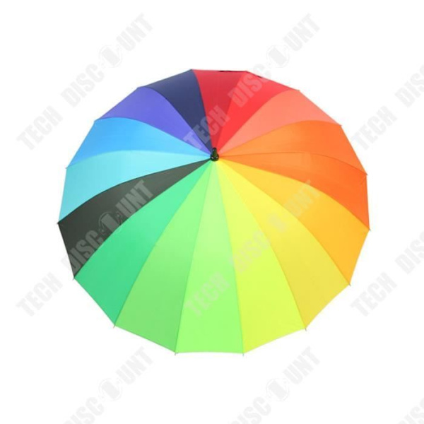 TD® Rainbow Umbrella 16 ridge paraplyram Starkt vindmotstånd Breddad paraplyyta Vattentät beläggning