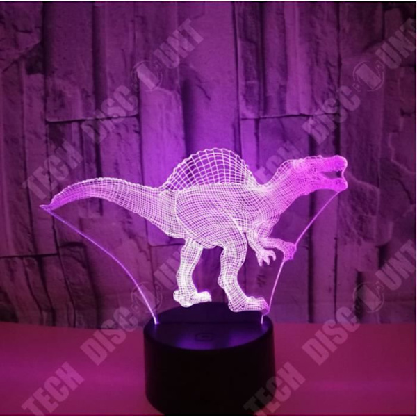 Nattelygte - NIAZHY - 3D Dinosaur - Taktile - 7 Farver - LED 7 färger (röd, grön, blå, gul, cyan