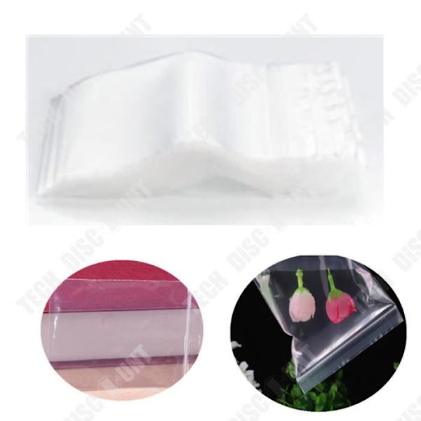 TD® Set med (10 x 100) 1000 genomskinliga plastpåsar med blixtlås -40 x 60 mm - 50 µ - Set med 1000 Multi-Use Lämplig för mat