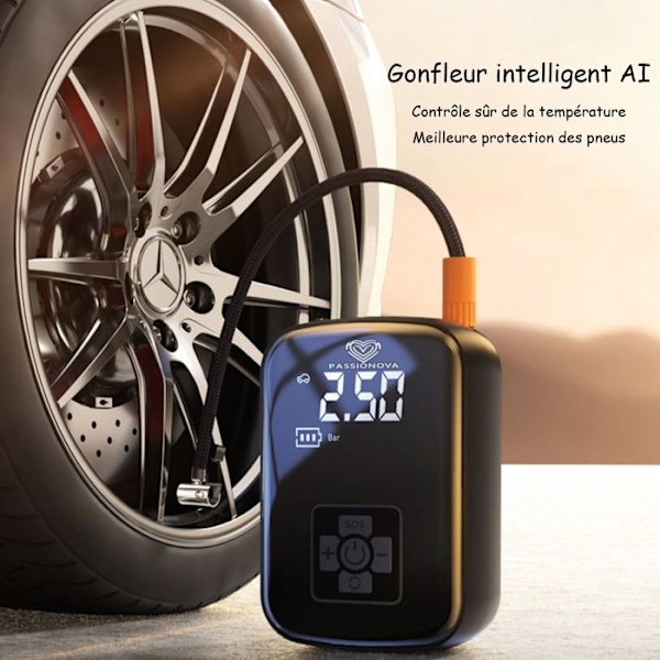 Auton renkaiden pumppu - TD® - 100W - Lataus USB - Yhdisylinterinen - 7,4 V