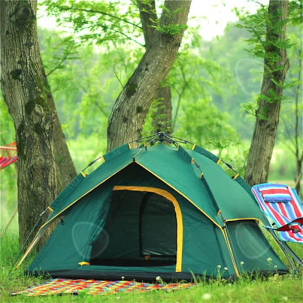 CONFO® Camping telt til 4 personer, vandtæt, solbeskyttelse, dobbelt lag, hurtig åbningsmekanisme, fuldautomatisk