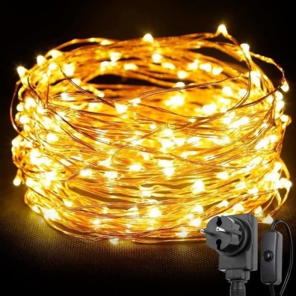 Godsale-MC LED String Lights - Koppar - 200 LEDs - Varmvita - 20m