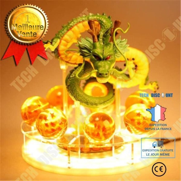 TD® Creative Night Light Bordslampa LED-leksaker Statyett Shenron Blessing Gör drömmen sann Mascot Combo Set