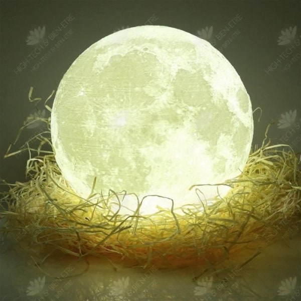 HTBE® 20 cm 3D Moon Light USB Uppladdningsbar tvåfärgad Moon Light Touch LED16 färg Moon Light med stativ i sovrummet