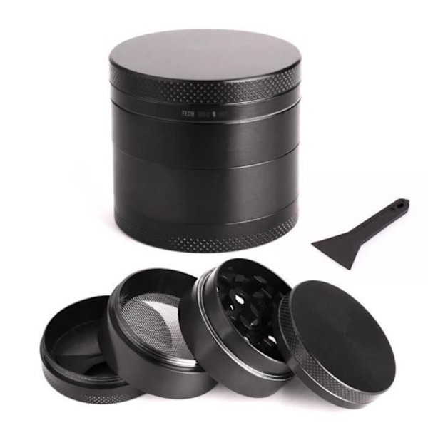 TD® Mølle Knuser Urte Krydder 4 Dele Knuser Si Hakkeren 4 Dele/ Nytte/ Kompakt/ Male/ 55 mm/ 4 Lag/ Sorte