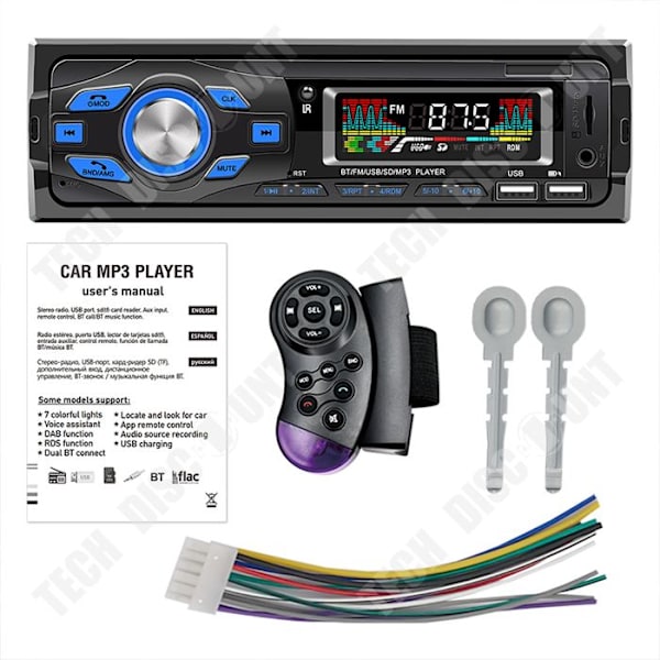 TD® Autoradio Bluetooth universel USB bilradio Bluetooth håndfri musik stemme smart bil MP3-afspiller