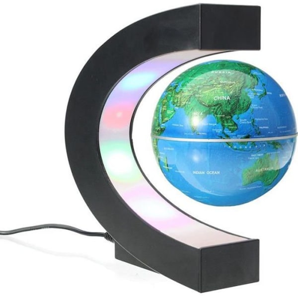 Kreativ Magnetisk Flydende Lyseglobus med LED-lys Sphere til Demonstration Blå