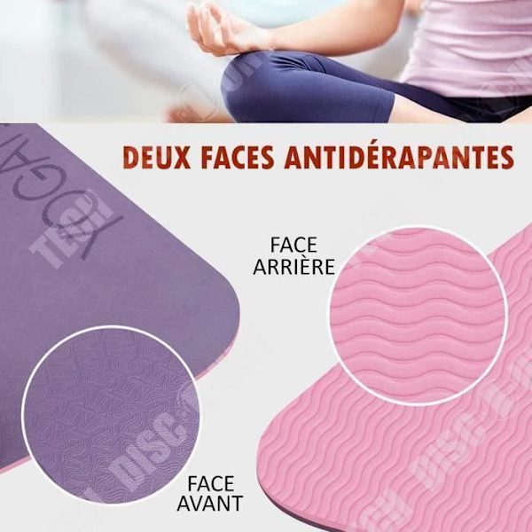 TD® TPE-kumimatto, liukumaton, 6mm, kehon asemointiviiva, harjoitustyyny, kuntoilumatto, tasapohjainen joogamatto