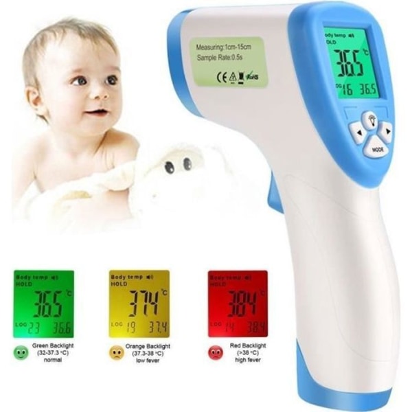 Babytermometertermometer för barn/vuxna/föremålsyta, beröringsfri digital infraröd panntermometer