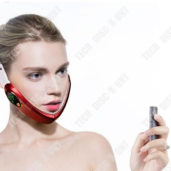 TD® V-Face Beauty Device 4 arbetslägen Digital fjärrkontroll Vikbar design massageapparat för ansiktshud