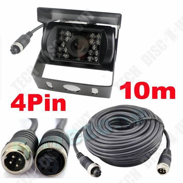 TD® 4x backkamera för bil 4 stift + 7 tum LCD 4CH separat monitor för 12V - 24V lastbilsbusstraktor 10m 20m kabel